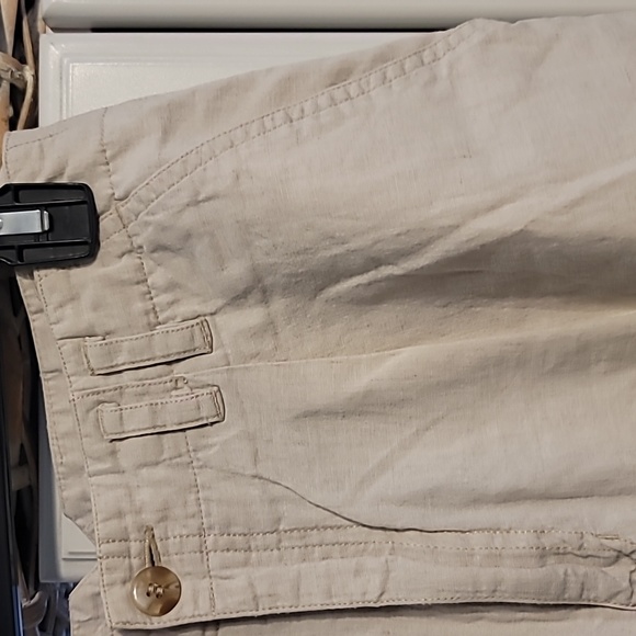 Liz Claiborne Lizwear Pants Sz 10 Linen Blend Beige Highwaist Pleated Bohemian - Picture 5 of 12